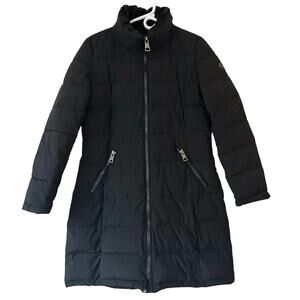 Andrew Marc puffer jacket coat faux fur collar winter warm ski outdoor classic S